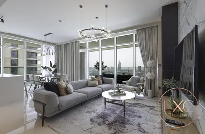 Living Room image for: Apartment - 3 Bedrooms - 3 Bathrooms for sale in Sunrise Bay - EMAAR Beachfront - Dubai Harbour - Dubai, Image 1