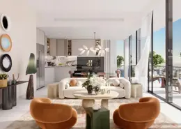 Living / Dining Room image for: Apartment - 1 Bedroom - 2 Bathrooms for sale in Creek Waters - Dubai Creek Harbour (The Lagoons) - Dubai, Image 1