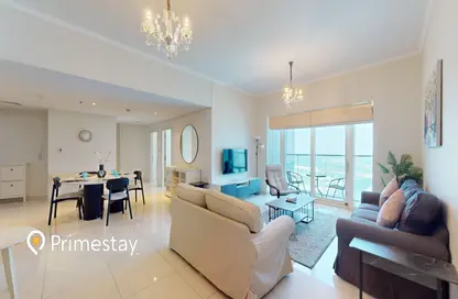 Living / Dining Room image for: Apartment - 2 Bedrooms - 2 Bathrooms for rent in Damac Heights - Dubai Marina - Dubai, Image 1