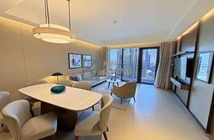 Living / Dining Room image for: Apartment - 3 Bedrooms - 3 Bathrooms for sale in The Address Residences Dubai Opera Tower 2 - The Address Residences Dubai Opera - Downtown Dubai - Dubai, Image 1