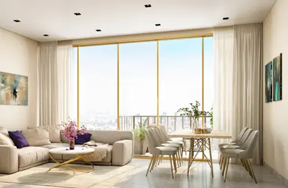 Living / Dining Room image for: Apartment - 1 Bedroom - 2 Bathrooms for sale in ELANO by ORO24 - Arjan - Dubai, Image 1