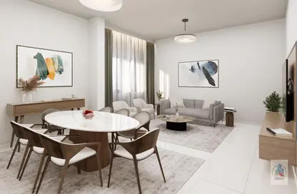 Living / Dining Room image for: Apartment - 2 Bedrooms - 2 Bathrooms for sale in Al Aamra Gardens - Al Amerah - Ajman, Image 1