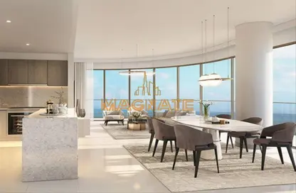 Living / Dining Room image for: Penthouse - 3 Bedrooms - 4 Bathrooms for sale in Grand Bleu Tower 1 - EMAAR Beachfront - Dubai Harbour - Dubai, Image 1