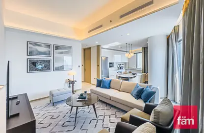 Living Room image for: Apartment - 3 Bedrooms - 3 Bathrooms for rent in Address Harbour Point Tower 1 - Address Harbour Point - Dubai Creek Harbour (The Lagoons) - Dubai, Image 1