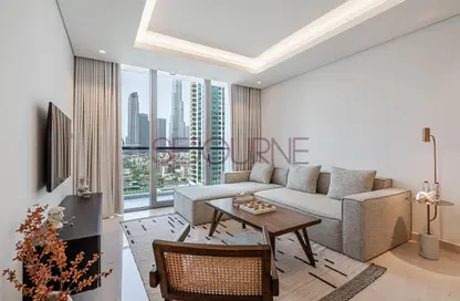 Living Room image for: Apartment - 1 Bedroom - 2 Bathrooms for rent in The Sterling East - The Sterling - Business Bay - Dubai, Image 1