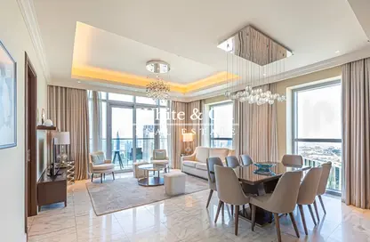 Living / Dining Room image for: Apartment - 3 Bedrooms - 4 Bathrooms for rent in The Address Residence Fountain Views 1 - The Address Residence Fountain Views - Downtown Dubai - Dubai, Image 1