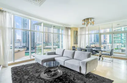 Living / Dining Room image for: Apartment - 3 Bedrooms - 3 Bathrooms for rent in Marinascape Oceanic - Trident Marinascape - Dubai Marina - Dubai, Image 1