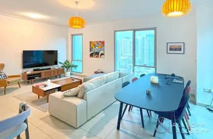 Living / Dining Room image for: Apartment - 2 Bedrooms - 3 Bathrooms for sale in Aurora Tower - Marina Promenade - Dubai Marina - Dubai, Image 1
