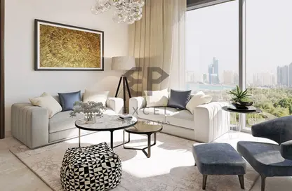 Living Room image for: Apartment - 1 Bedroom - 2 Bathrooms for sale in Waves Grande - Sobha Hartland - Mohammed Bin Rashid City - Dubai, Image 1
