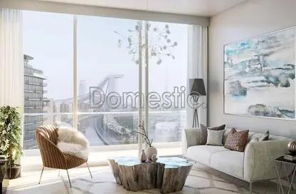 Living Room image for: Apartment - 1 Bedroom - 2 Bathrooms for sale in AZIZI Riviera 46 - Meydan One - Meydan - Dubai, Image 1
