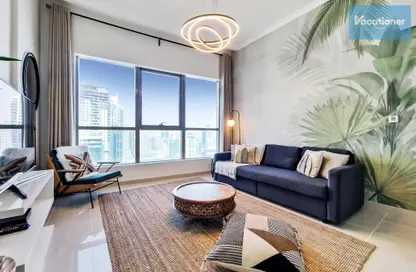 Living Room image for: Apartment - 1 Bedroom - 1 Bathroom for rent in Bay Central - Dubai Marina - Dubai, Image 1
