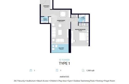 Apartment - 1 Bedroom - 2 Bathrooms for sale in S1 Tower - Al Mamzar - Sharjah - Sharjah