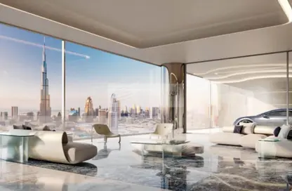 Living Room image for: Apartment - 2 Bedrooms - 3 Bathrooms for sale in Bugatti Residences - Business Bay - Dubai, Image 1