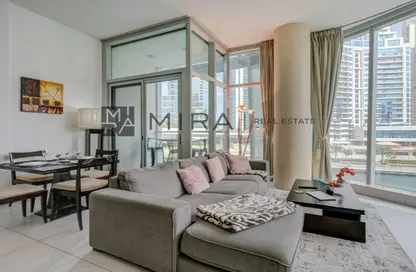 Living / Dining Room image for: Apartment - 2 Bedrooms - 2 Bathrooms for sale in Panoramic Tower - Dubai Marina - Dubai, Image 1