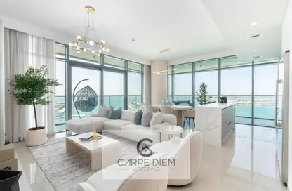 Living / Dining Room image for: Apartment - 3 Bedrooms - 4 Bathrooms for rent in Beach Vista - EMAAR Beachfront - Dubai Harbour - Dubai, Image 1
