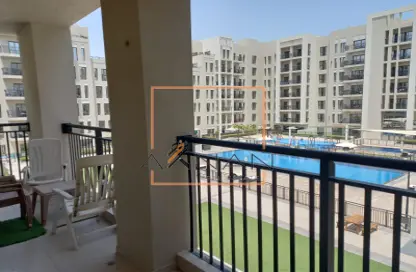 Balcony image for: Apartment - 2 Bedrooms - 2 Bathrooms for sale in Hayat Boulevard-1A - Hayat Boulevard - Town Square - Dubai, Image 1