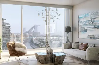 Living Room image for: Apartment - 1 Bathroom for sale in Azizi Riviera 45 - Meydan One - Meydan - Dubai, Image 1
