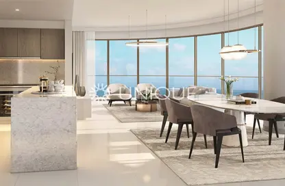 Living / Dining Room image for: Apartment - 2 Bedrooms - 2 Bathrooms for sale in Grand Bleu Tower 1 - EMAAR Beachfront - Dubai Harbour - Dubai, Image 1