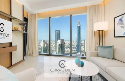 Living Room image for: Apartment - 2 Bedrooms - 2 Bathrooms for rent in The Address Residences Dubai Opera - Downtown Dubai - Dubai, Image 1