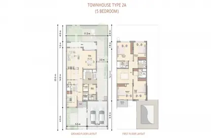2D Floor Plan image for: Villa - 4 Bedrooms - 5 Bathrooms for sale in AZHA Community - Al Amerah - Ajman, Image 1