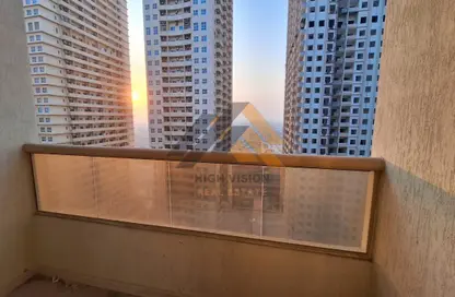 Balcony image for: Apartment - 2 Bedrooms - 2 Bathrooms for rent in Lilies Tower - Emirates City - Ajman, Image 1