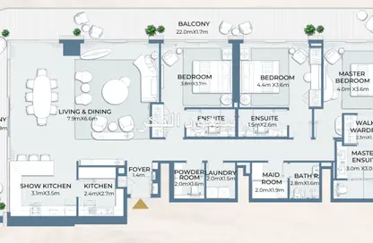 شقة - 3 غرف نوم - 4 حمامات للبيع في فيرمونت ريزيدنسز - جزيرة المرجان - رأس الخيمة