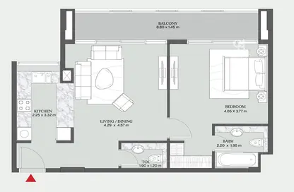 Apartment - 1 Bedroom - 2 Bathrooms for sale in Kappa Acca 6 - Dubai South (Dubai World Central) - Dubai