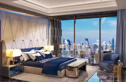 Room / Bedroom image for: Apartment - 2 Bedrooms - 4 Bathrooms for sale in Burj Binghatti Jacob  and  Co - Business Bay - Dubai, Image 1