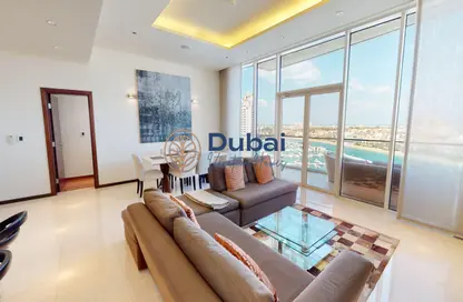 Living / Dining Room image for: Apartment - 2 Bedrooms - 2 Bathrooms for rent in Diamond - Tiara Residences - Palm Jumeirah - Dubai, Image 1