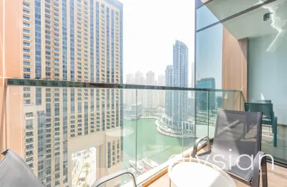 Balcony image for: Apartment - 1 Bedroom - 2 Bathrooms for rent in Dubai Marina Moon - Dubai Marina - Dubai, Image 1