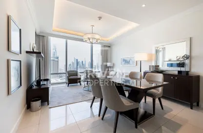 Living / Dining Room image for: Hotel  and  Hotel Apartment - 1 Bedroom - 4 Bathrooms for rent in The Address Residence Fountain Views 1 - The Address Residence Fountain Views - Downtown Dubai - Dubai, Image 1