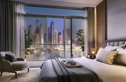 Room / Bedroom image for: Apartment - 2 Bedrooms - 2 Bathrooms for sale in Palace Beach Residence - EMAAR Beachfront - Dubai Harbour - Dubai, Image 1