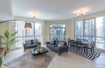 Living / Dining Room image for: Apartment - 2 Bedrooms - 3 Bathrooms for rent in The Torch - Dubai Marina - Dubai, Image 1