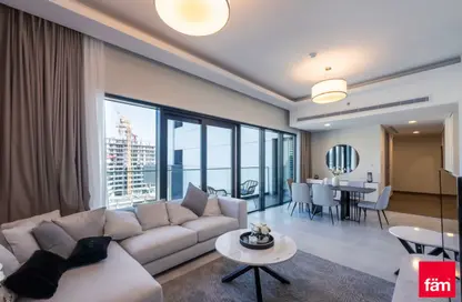 Living / Dining Room image for: Apartment - 2 Bedrooms - 3 Bathrooms for sale in SOL Bay - Business Bay - Dubai, Image 1