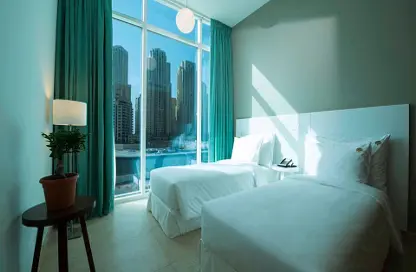 Room / Bedroom image for: Apartment - 1 Bathroom for rent in Jannah Place Dubai Marina - Dubai Marina - Dubai, Image 1