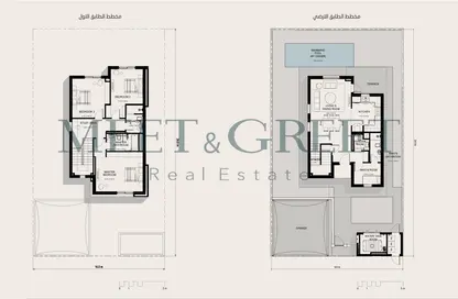 2D Floor Plan image for: Villa - 3 Bedrooms - 4 Bathrooms for sale in Noya Luma - Noya - Yas Island - Abu Dhabi, Image 1