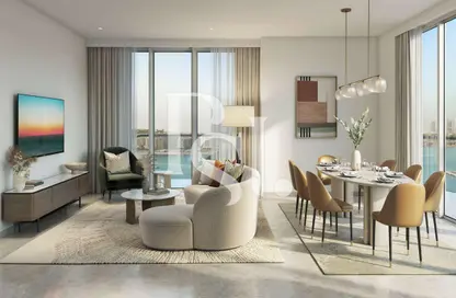 Living / Dining Room image for: Apartment - 3 Bedrooms - 4 Bathrooms for sale in Beachgate by Address - EMAAR Beachfront - Dubai Harbour - Dubai, Image 1