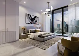 Room / Bedroom image for: Apartment - 1 Bedroom - 2 Bathrooms for sale in Peninsula Four - Peninsula - Business Bay - Dubai, Image 1