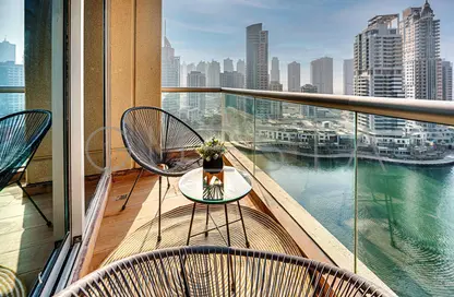 Balcony image for: Apartment - 1 Bedroom - 1 Bathroom for rent in Bonaire Tower - Park Island - Dubai Marina - Dubai, Image 1