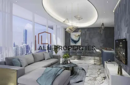 Living / Dining Room image for: Apartment - 1 Bedroom - 2 Bathrooms for sale in Chic Tower - Business Bay - Dubai, Image 1