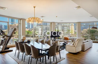 Living / Dining Room image for: Apartment - 3 Bedrooms - 3 Bathrooms for rent in Boulevard Central Podium - Boulevard Central Towers - Downtown Dubai - Dubai, Image 1