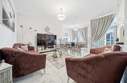 Living / Dining Room image for: Apartment - 2 Bedrooms - 3 Bathrooms for sale in Noura Tower - Al Habtoor City - Business Bay - Dubai, Image 1