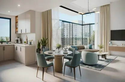 Living / Dining Room image for: Apartment - 2 Bedrooms - 2 Bathrooms for sale in Kaya - Town Square - Dubai, Image 1