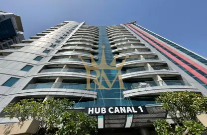 Outdoor Building image for: Apartment - 1 Bedroom - 2 Bathrooms for rent in Hub Canal 1 - Hub-Golf Towers - Dubai Sports City - Dubai, Image 1