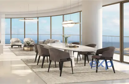 Living / Dining Room image for: Apartment - 2 Bedrooms - 2 Bathrooms for sale in Grand Bleu Tower 1 - EMAAR Beachfront - Dubai Harbour - Dubai, Image 1