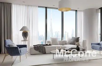 Living Room image for: Apartment - 2 Bedrooms - 2 Bathrooms for sale in Sobha Creek Vista Heights - Sobha Hartland - Mohammed Bin Rashid City - Dubai, Image 1