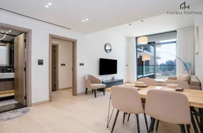 Living / Dining Room image for: Apartment - 3 Bedrooms - 3 Bathrooms for rent in Binghatti LUNA - Jumeirah Village Circle - Dubai, Image 1