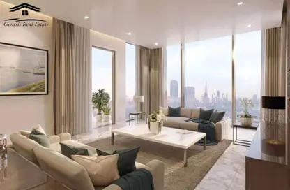 Living Room image for: Apartment - 1 Bedroom - 2 Bathrooms for sale in The Crest - Sobha Hartland - Mohammed Bin Rashid City - Dubai, Image 1